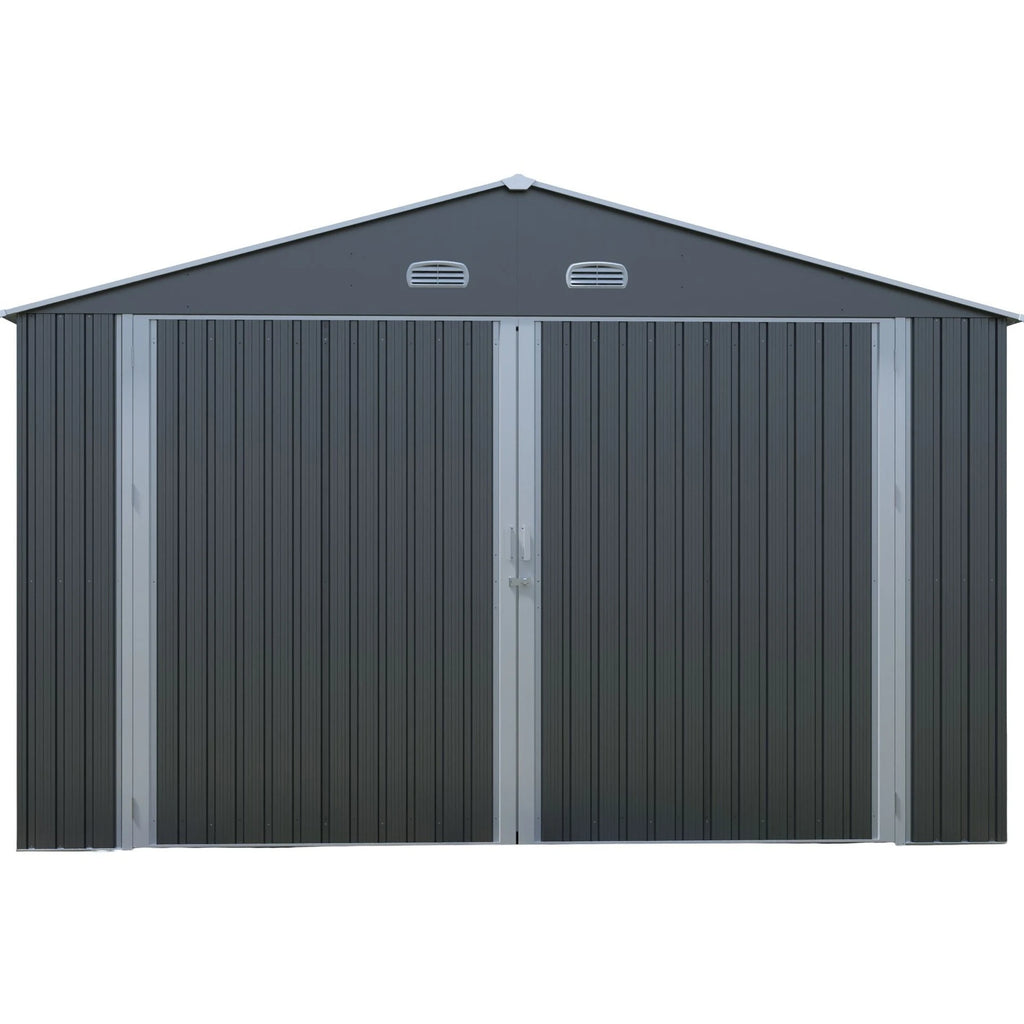 Garage métallique 24 m² | Double porte verrouillable | Porte de service | Anthracite | LX003