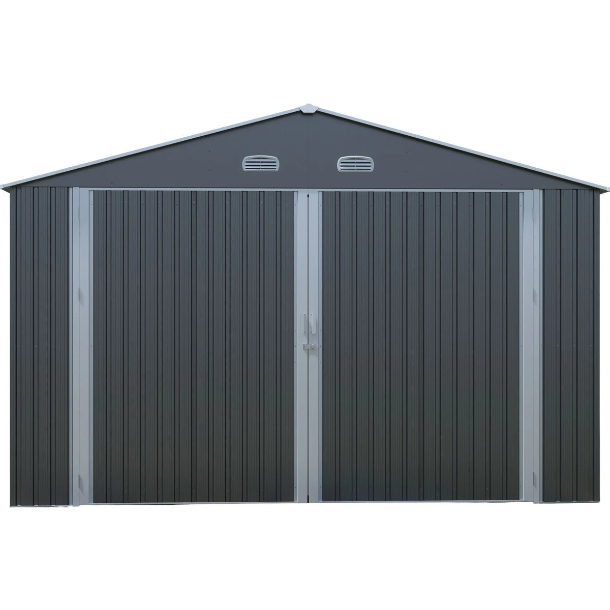 Garage métallique 24 m² | Double porte verrouillable | Porte de service | Anthracite | LX003