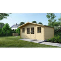 Altanka – Abri de jardin en bois 19,20m² – Dimensions 4,80x4m – Épaisseur 40mm – Toit à deux pentes – Double porte vitrée oscillo-battante