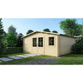 Altanka – Abri de jardin bois 25m² – Dimensions 5x5m – Épaisseur 28mm – Toit à deux pentes – Double porte vitrée – 2 fenêtres ouvrables