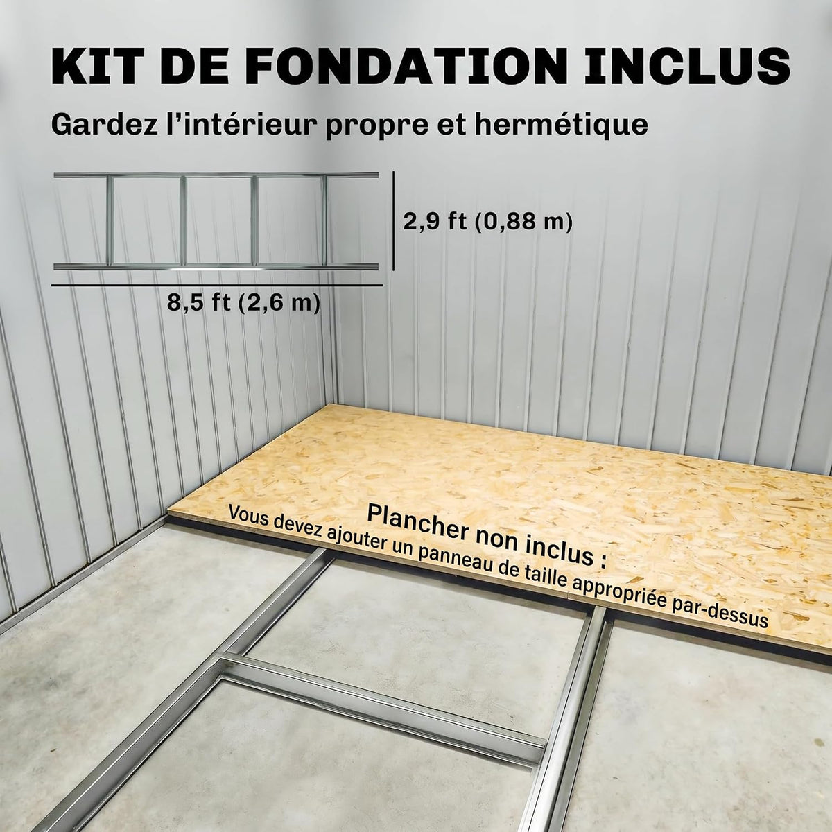 Outsunny Abri de Jardin Acier Galvanisé XXL 5,4 m² Kit Fondation Marron