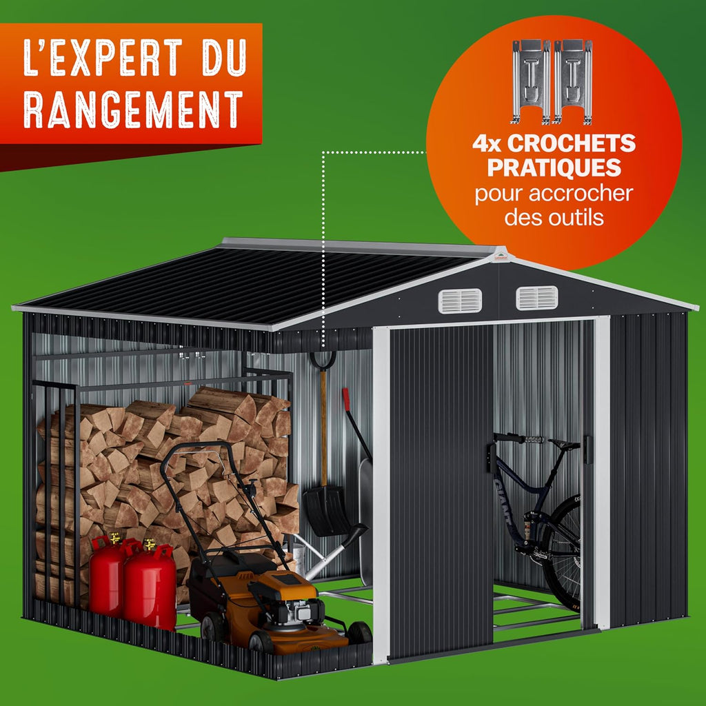 GARDEBRUK Abri de Jardin métal XXL Anthracite