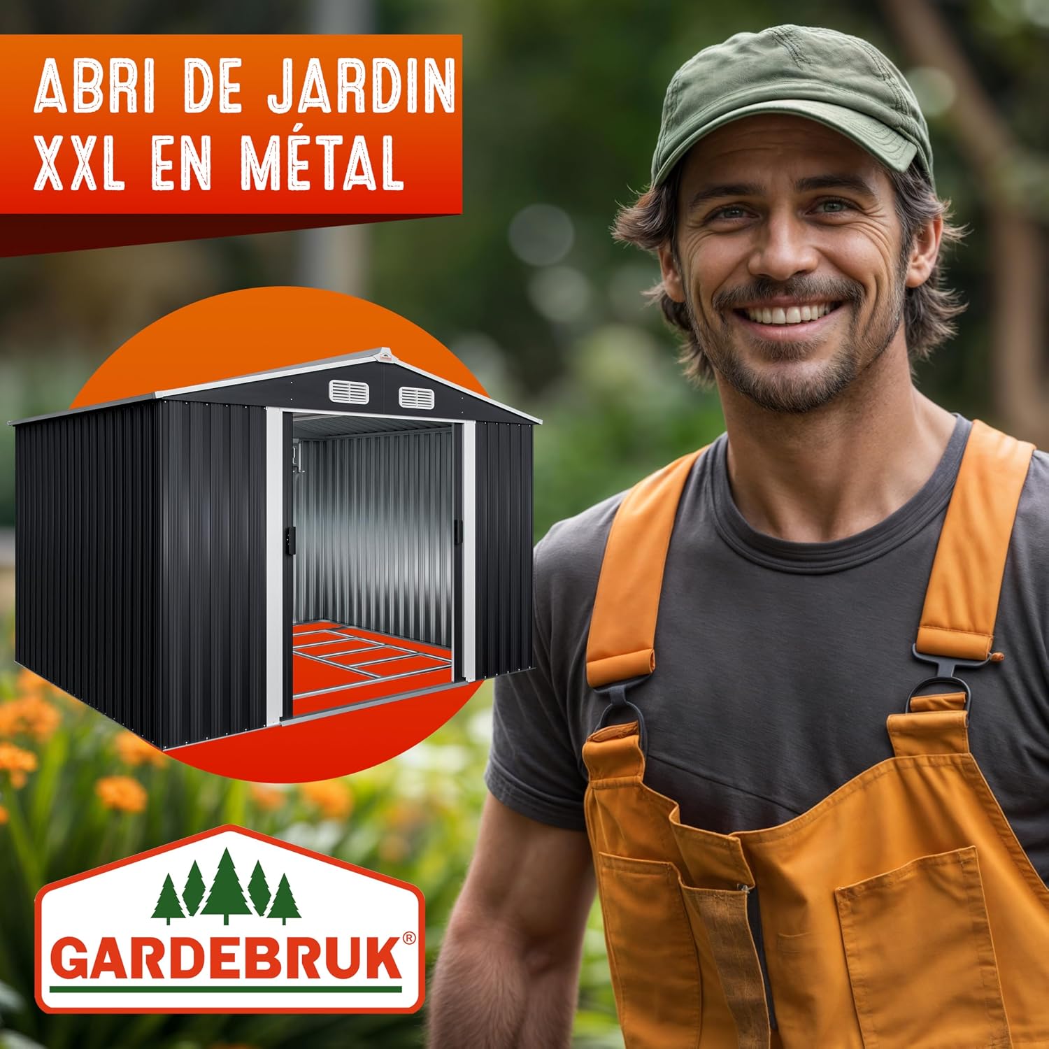 GARDEBRUK Abri de Jardin métal XXL Anthracite