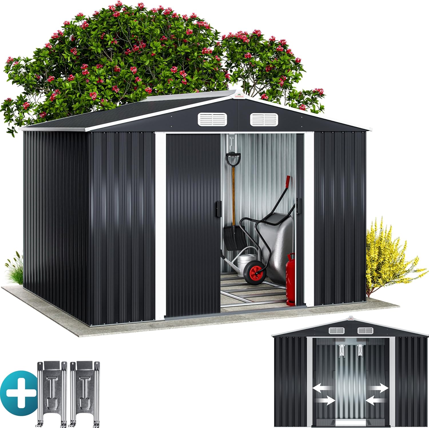 GARDEBRUK Abri de Jardin métal XXL Anthracite