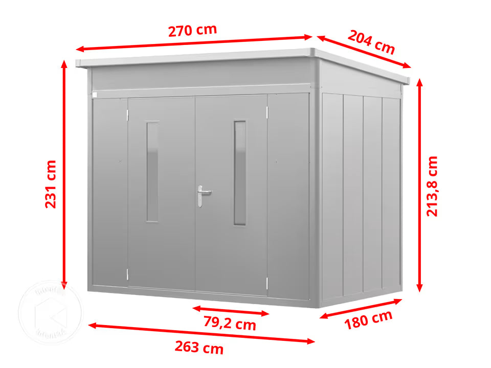 Abri de jardin, anthracite 263 x 180 cm