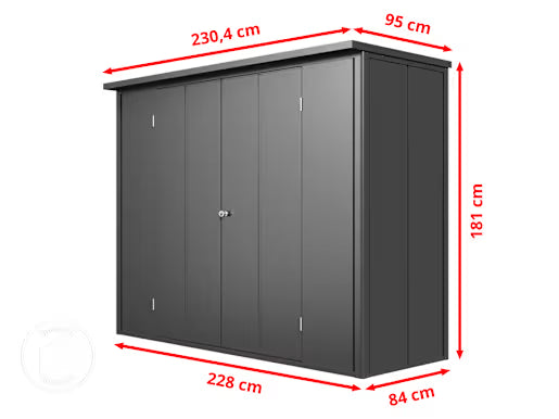 Armoire de jardin, anthracite 228 x 84 cm