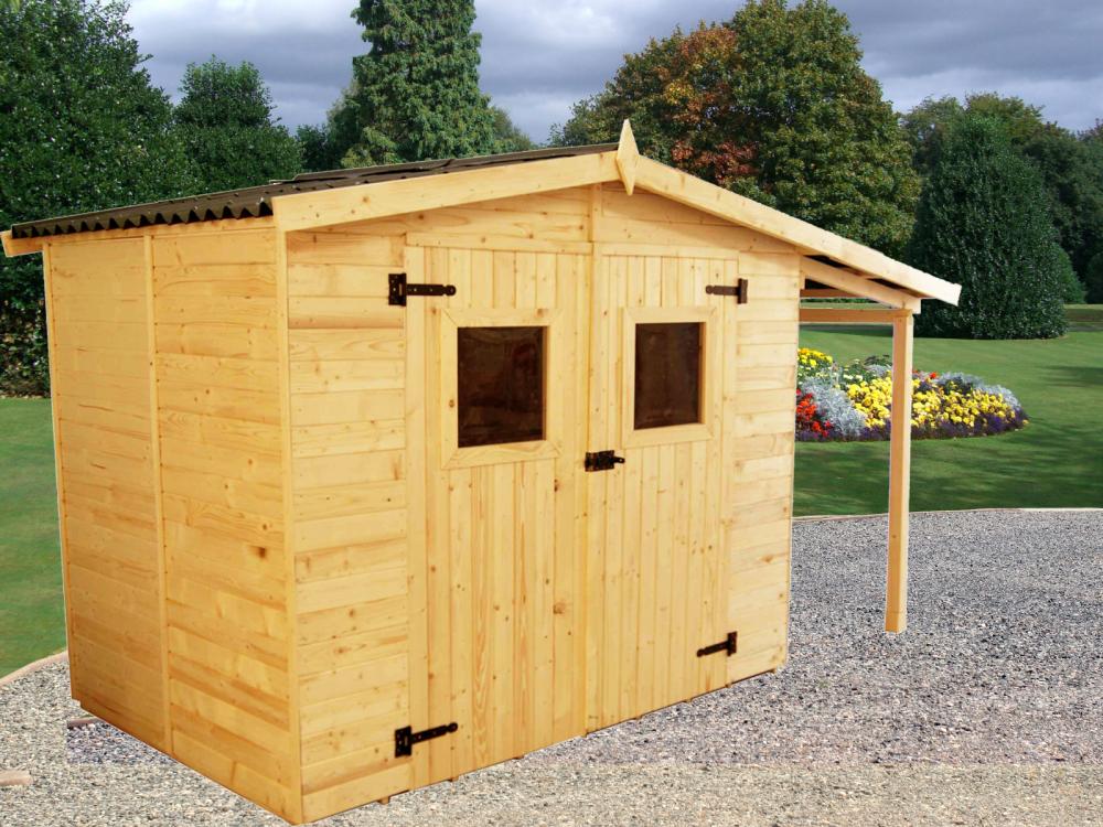 Abri de jardin avec abri à bûches - 3,36 x 1,60 m - Foresta EDEN