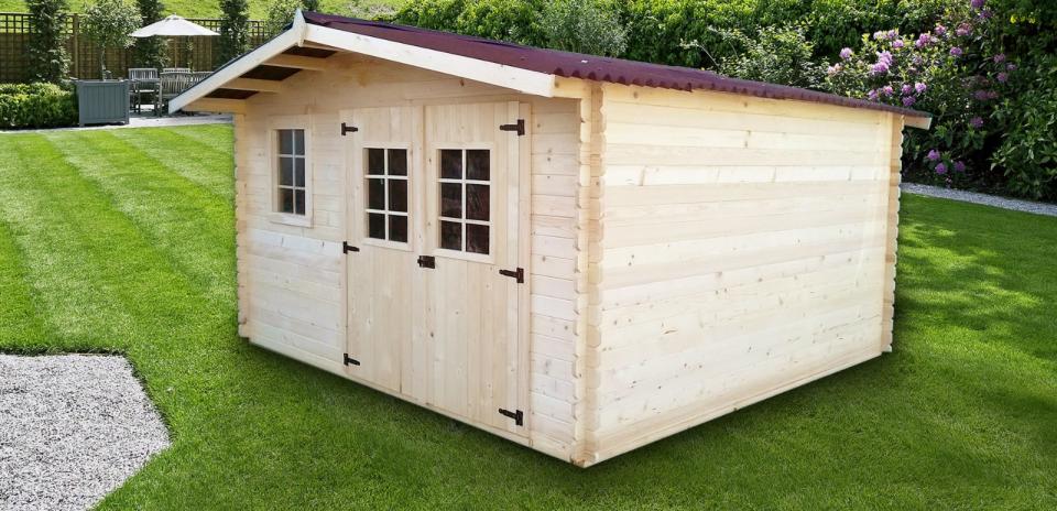 Abri de jardin bois 4x3m, 12m2, épaisseur 28mm