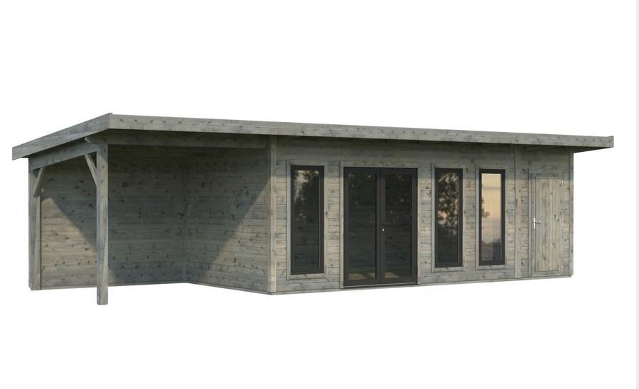 Bureau / Studio Jardin Contemporain 27 m² – Toit Plat Signature Bois & Aluminium - Palmako AURELIA