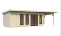 Bureau / Studio Jardin Contemporain 27 m² – Toit Plat Signature Bois & Aluminium - Palmako AURELIA