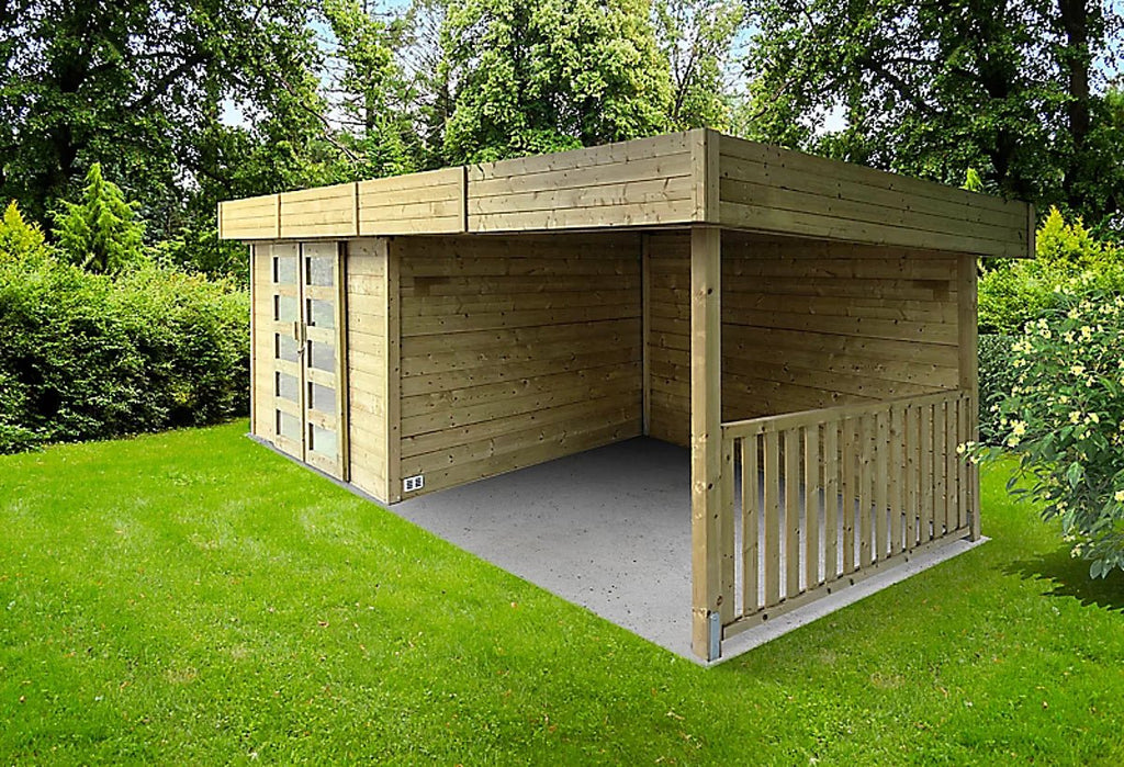 Abri de jardin Arhus bois autoclave - 700x284 cm hors tout- ABRIS DISTRI