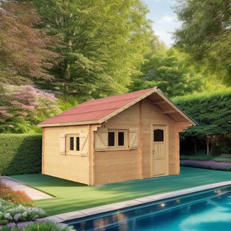 Abri de jardin 24.96 m2 bois naturel - Habrita - CZ 5040.02 - ABRIS DISTRI