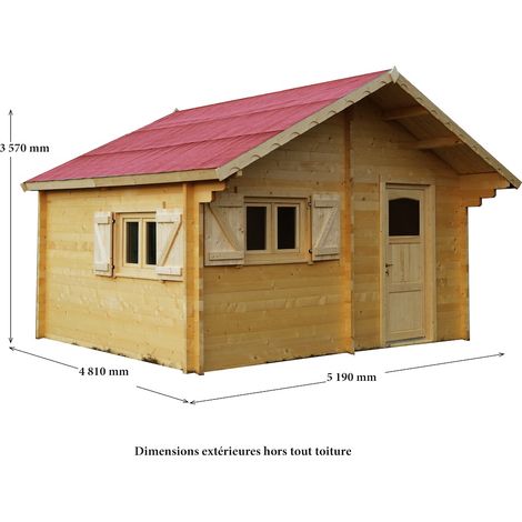 Abri de jardin Habrita bois naturel 24,96 m² - ABRIS DISTRI