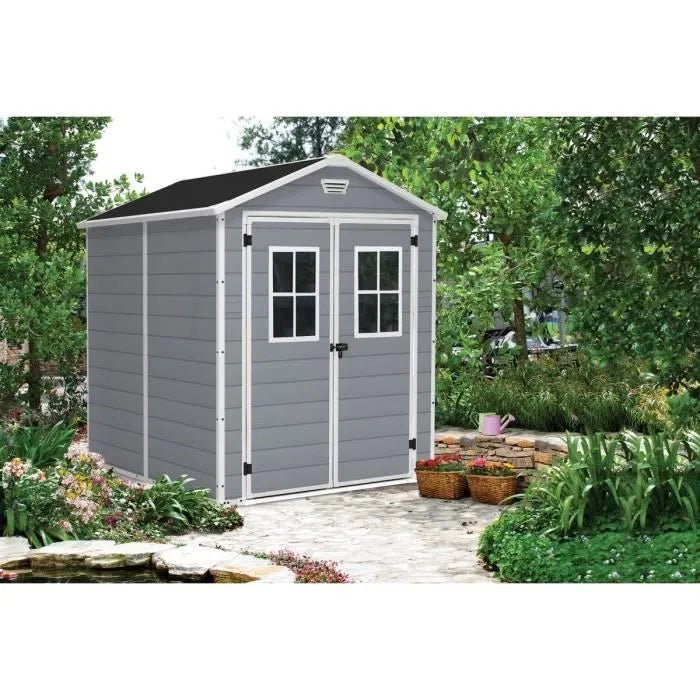 Abri de jardin 4,4 m² avec plancher KETER en résine Premium 86 Gris - ABRIS DISTRI
