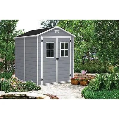 Abri de jardin 4,4 m² avec plancher KETER en résine Premium 86 Gris - ABRIS DISTRI