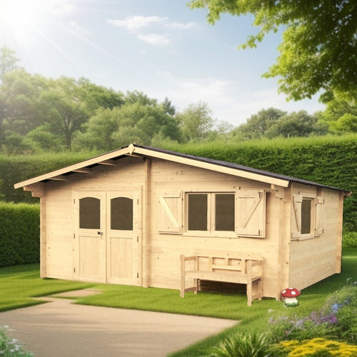 Abri de jardin bois double vitrage 20 m² - 5x4 m - Madriers 42 mm - ABRIS DISTRI
