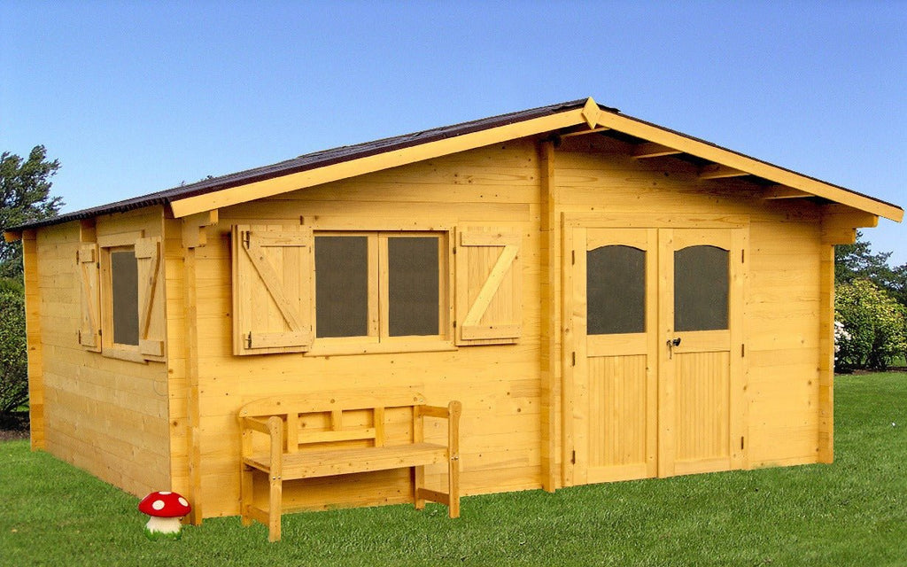 Abri de jardin bois 5x4m 20m2 épaisseur 42mm + DOUBLE VITRAGE - ABRIS DISTRI