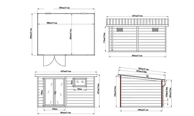 Abri de jardin composite TOUSCHALETS STRASBOURG 400X300 cm - 12m2 - ABRIS DISTRI
