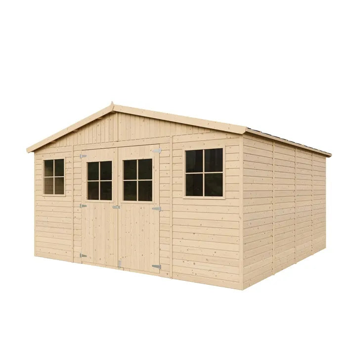Abri de jardin en bois 15,84m² TIMBELA - Pin / épicéa - Ep.17mm - M330