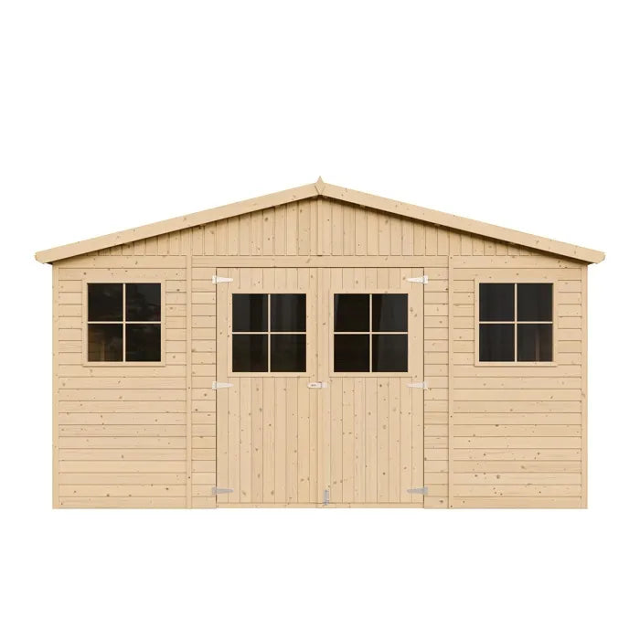 Abri de jardin en bois 15,84m² TIMBELA - Pin / épicéa - Ep.17mm - M330