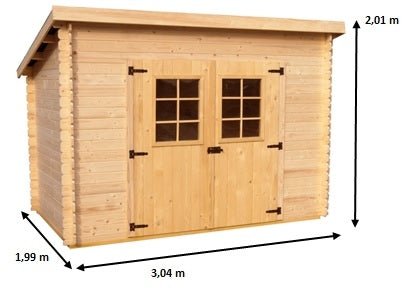 abri de jardin en bois Charente 3x2m - ABRIS DISTRI