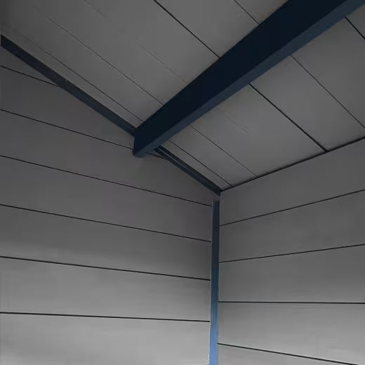 Abri de jardin en bois composite gris foncé 9m² + 9m² terrasse - Woodlife Garden