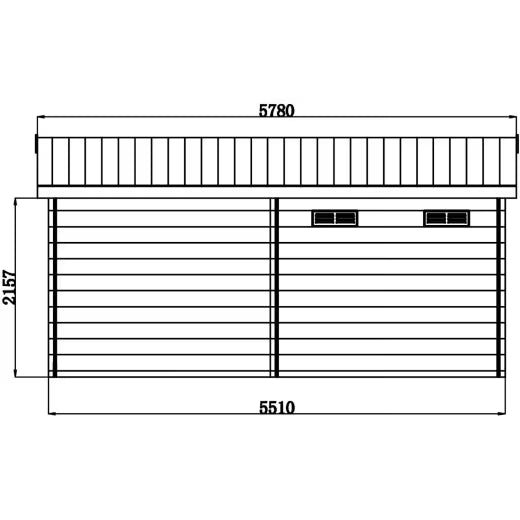 Abri de jardin en bois composite gris foncé 9m² + 9m² terrasse - Woodlife Garden