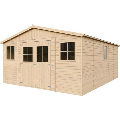 Atelier de jardin bois 20 m² TIMBELA M333 avec fenêtres- ABRIS DISTRI