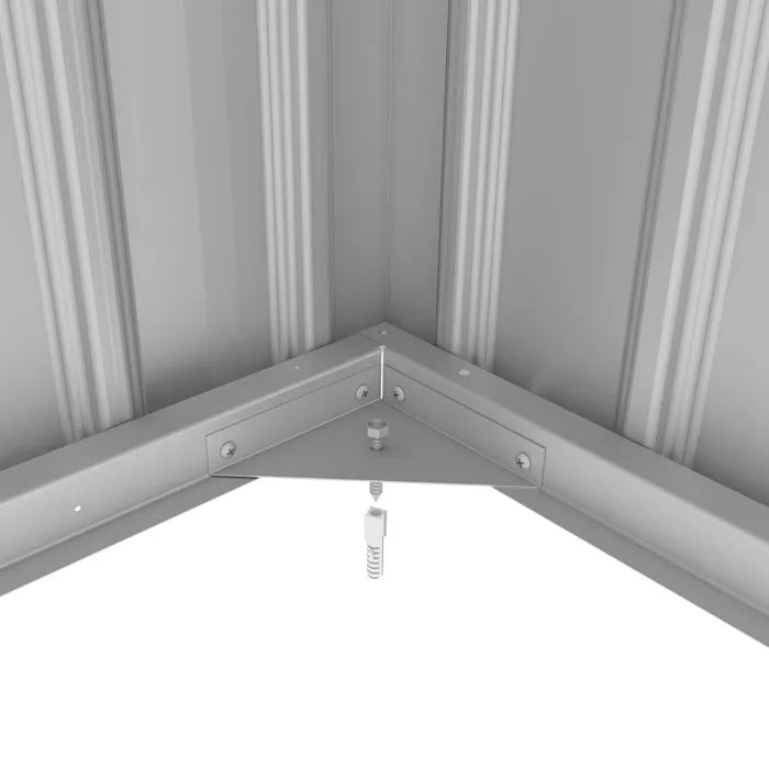 Abri de jardin en métal 15,16 m² - 340 x 446 x 210 - SATURNE - Kit d'ancrage inclus, 2 portes coulissantes - Gris