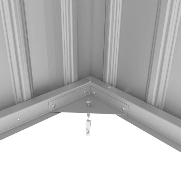 Abri de jardin en métal 15,16 m² - 340 x 446 x 210 - SATURNE - Kit d'ancrage inclus, 2 portes coulissantes - Gris - ABRIS DISTRI
