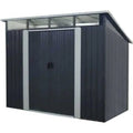 Abri de jardin métal 4,61 m² - 238 x 193 x 202 cm - SOLER - Kit d'ancrage inclus, 2 portes coulissantes - Gris - ABRIS DISTRI
