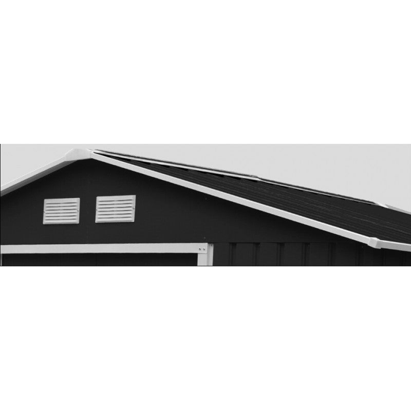 Abri de jardin métal 13m² PLUS anthracite + kit d'ancrage X-METAL