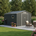 Abri de jardin métal 13m² PLUS anthracite + kit d'ancrage X-METAL