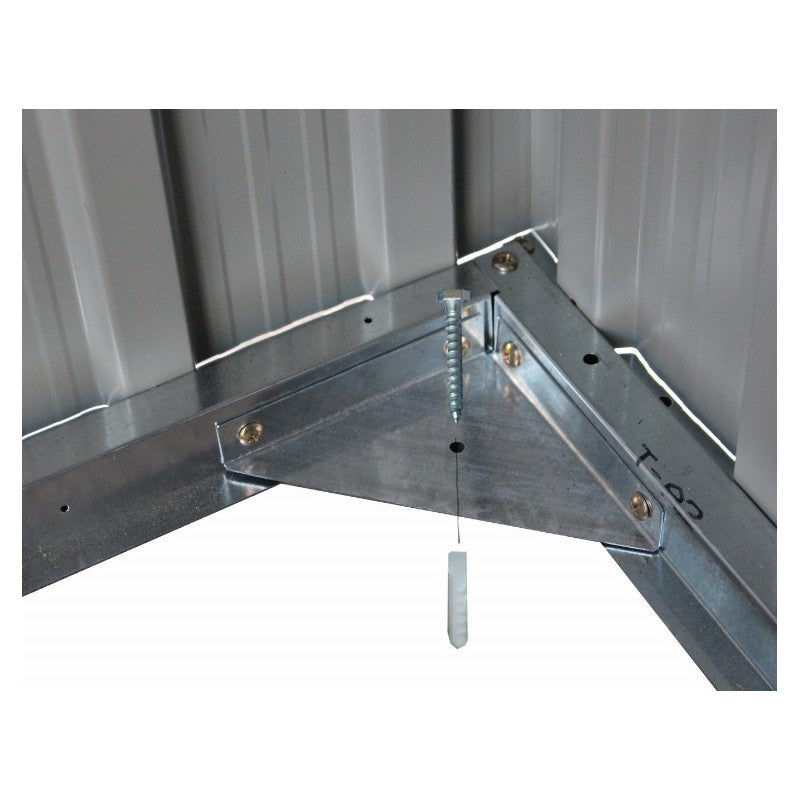 Abri de jardin métal 13m² PLUS anthracite + kit d'ancrage X-METAL