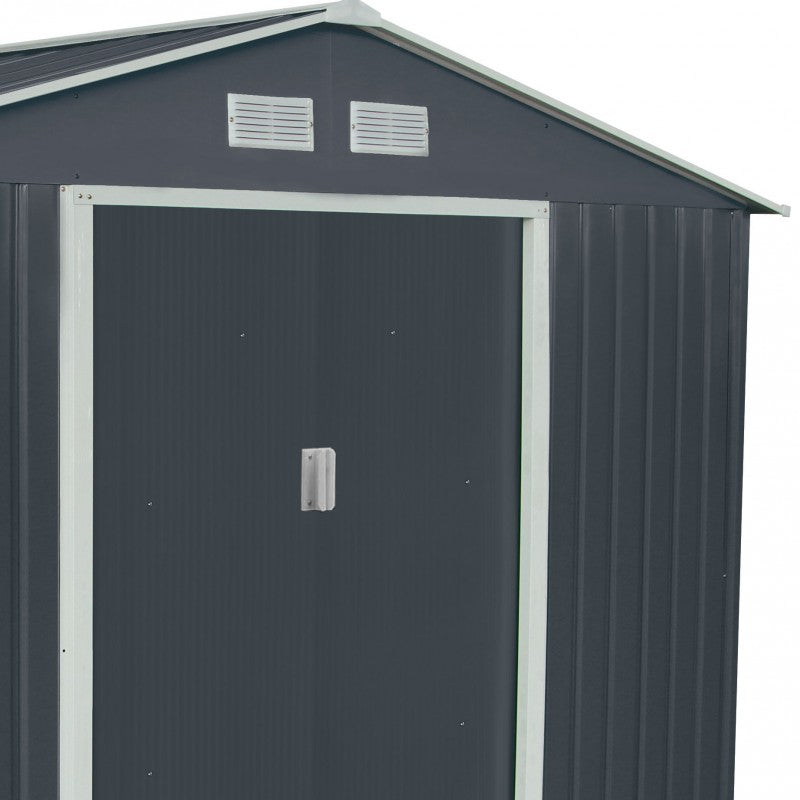 Abri de jardin métal 13m² PLUS anthracite + kit d'ancrage X-METAL