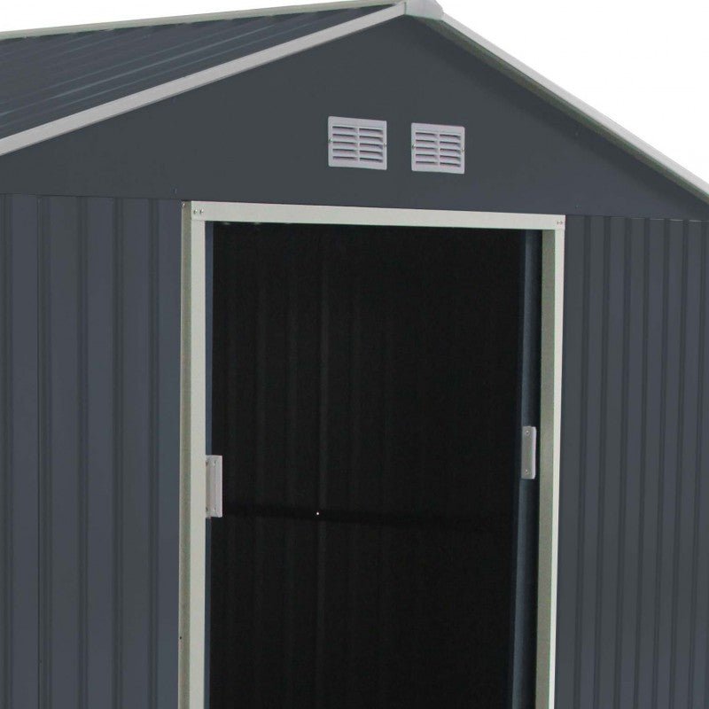 Abri de jardin métal 13m² PLUS anthracite + kit d'ancrage X-METAL - ABRIS DISTRI