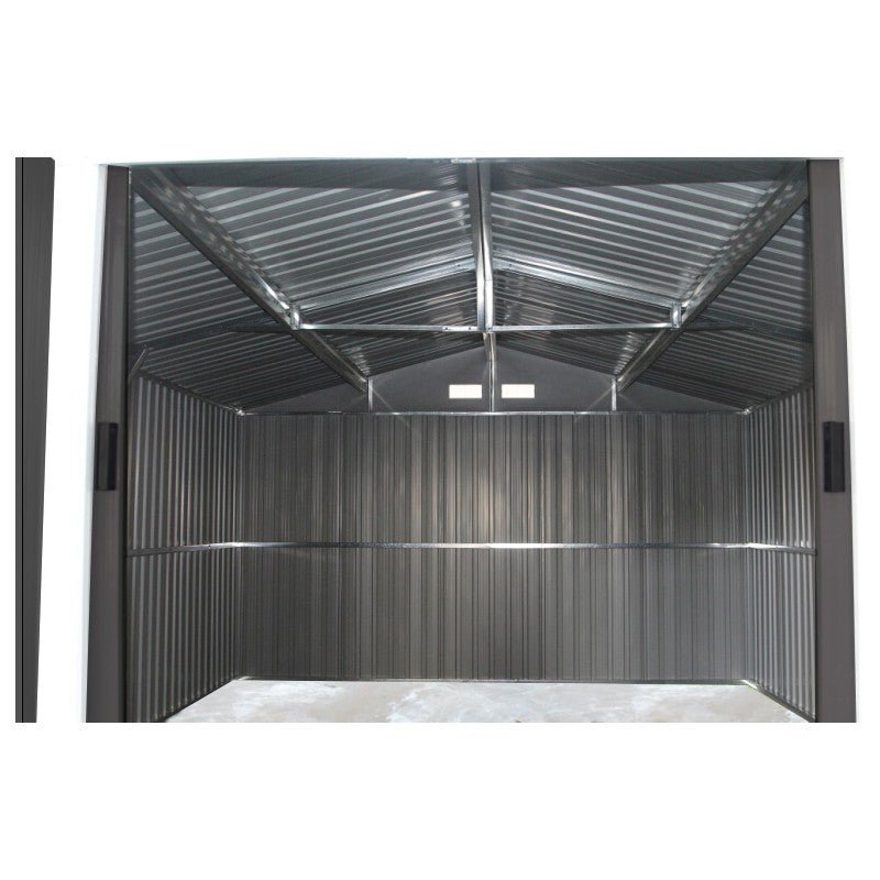 Abri de jardin métal 13m² PLUS anthracite + kit d'ancrage X-METAL - ABRIS DISTRI