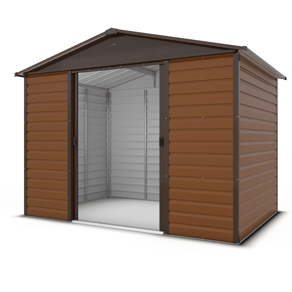 Abri de jardin métal aspect bois Yardmaster 5,3 m² + kit d'ancrage + lampe magnétique - ABRIS DISTRI