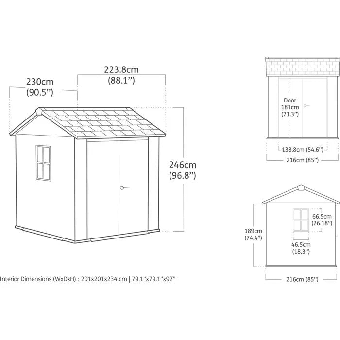 Abri de jardin NEWTON PLUS 775 - 4.4m² - Gris