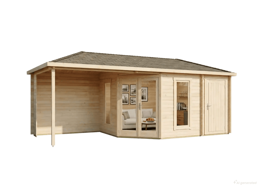 Abri de jardin pentagonal Liwa avec annexe - ABRIS DISTRI