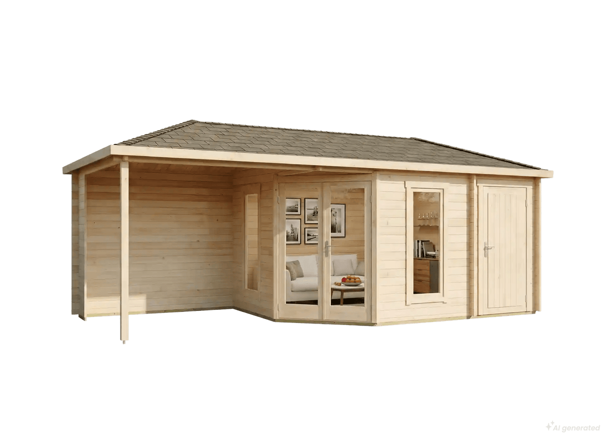 Abri de jardin pentagonal Liwa avec annexe - ABRIS DISTRI