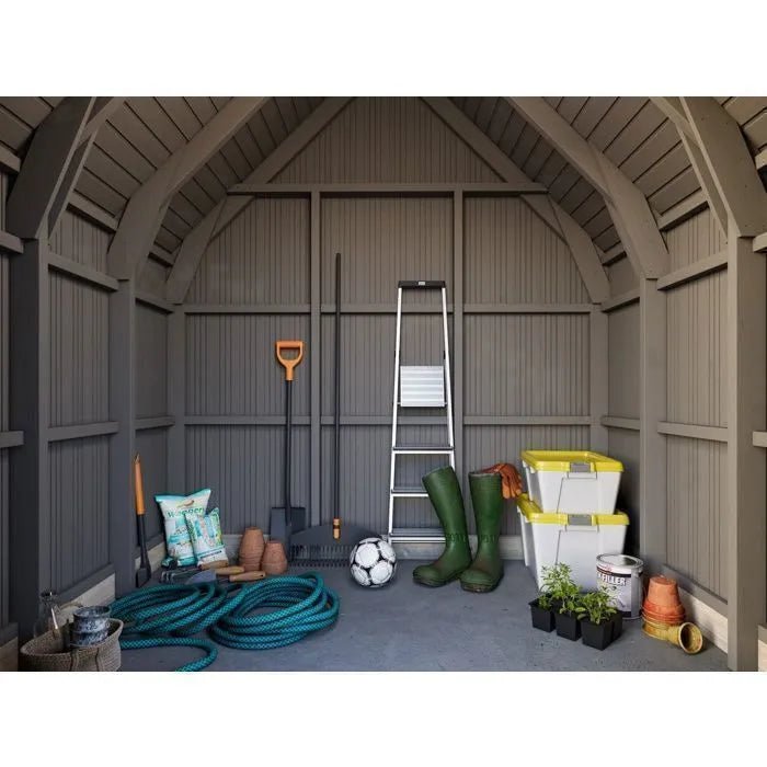 Abri de jardin pour serre Emilia - PALMAKO - 240x187 cm - Bois peint gris - 4,4 m² - ABRIS DISTRI