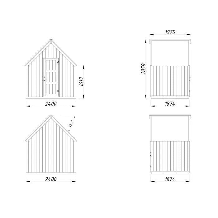 Abri de jardin pour serre Emilia - PALMAKO - 240x187 cm - Bois peint gris - 4,4 m² - ABRIS DISTRI
