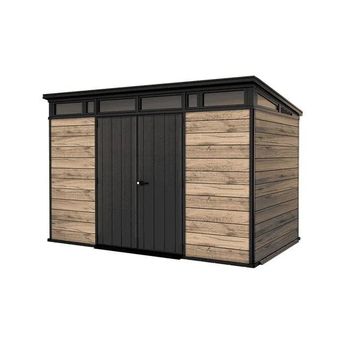 Abri de jardin résine Keter Signature 117 - 7,4 m² - Aspect bois Douglas - ABRIS DISTRI