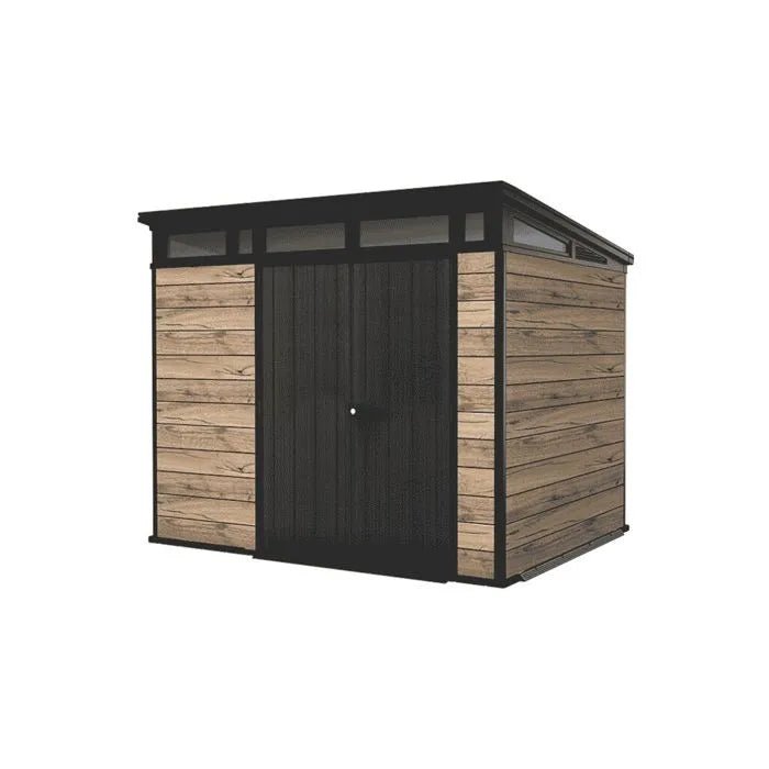 Abri de jardin résine Keter Signature 97 - 6 m² - Aspect bois Douglas- ABRIS DISTRI