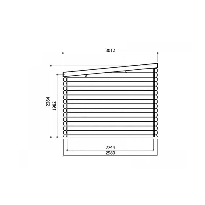 Abri de jardin - SOLID - Brest - Bois massif - 298x298cm - Double porte sécurisée - ABRIS DISTRI