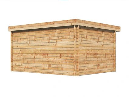 Abri de jardin bois autoclave 13 m² toit plat - Parois 28 mm - CORALIO Vente-Unique- ABRIS DISTRI