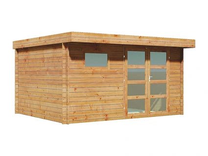 Abri de jardin Vente-Unique Abri de jardin en bois traité par autoclave avec toit plat - 13 m² - épaisseur 28 mm - CORALIO - ABRIS DISTRI
