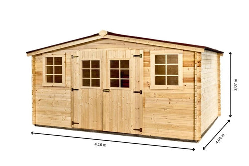 abri jardin bois Balta 4,16x4,14m - ABRIS DISTRI