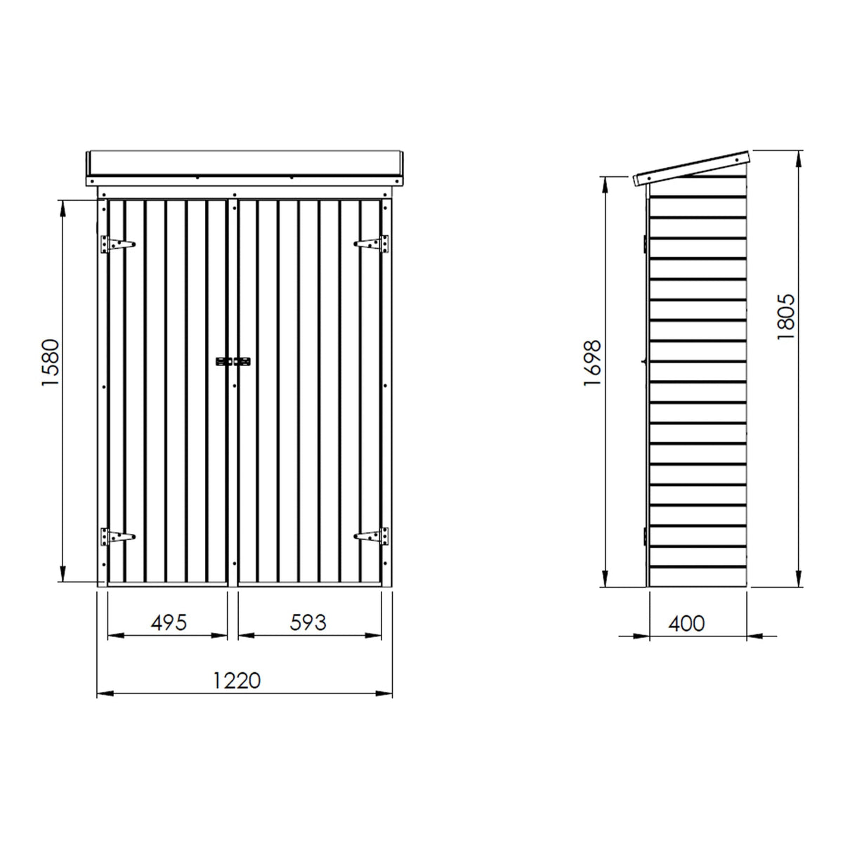 AXI Olivier Meuble de rangement de jardin en bois Marron 131 x 180 cm - ABRIS DISTRI